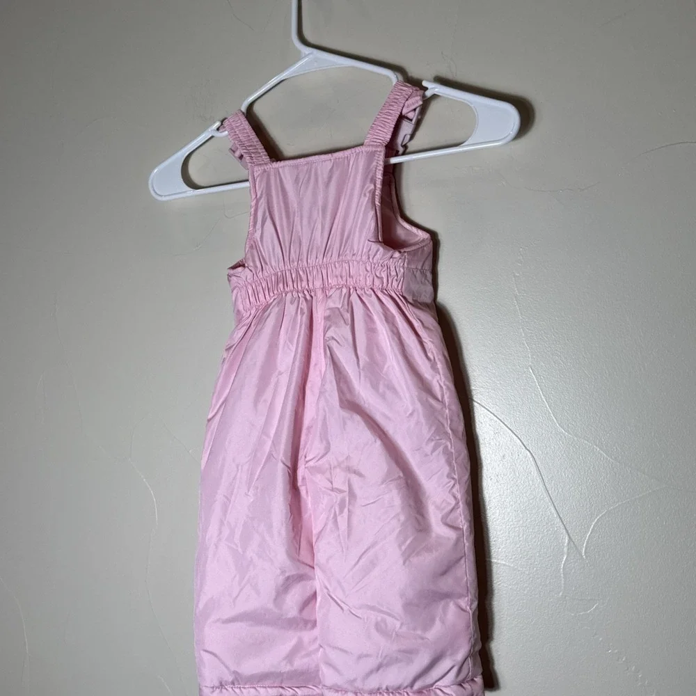 Carters 12 Mths Pink Snow Pants Bib Top Ski Overalls Winter Girls Puffer‎ Zip